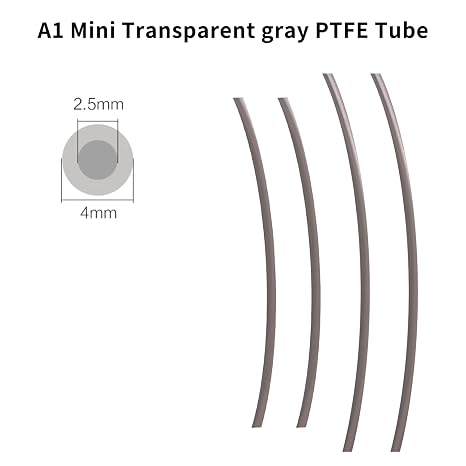 3D Printer Accessories for Bambu Lab A1/ A1 Mini PTFE TeflonTube: 2Pcs 580mm and 2Pcs 700mm Tubings Transparent Gray 2.5mm ID×4mm OD Replacement Tubing for Filaments 1.75mm Print Releas