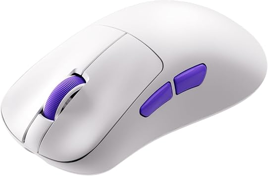 Akko Nest Wireless Gaming Mouse, 8K Polling Rate with PAW 3950 Sensor, 30000 DPI, 49g Lightweight,Omron Mechanical Switches, BT/2.4G/Wired Computer Mouse, White