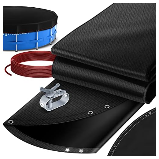 Kesser® Cubierta Solar Para Piscina De 460 Cm De Diámetro Para Piscinas Redondas, Lona De Piscina De 200 G/M², Material De Polietileno, Incluye Cuerda De Acero + Tensor De Cuerda Con Ojales