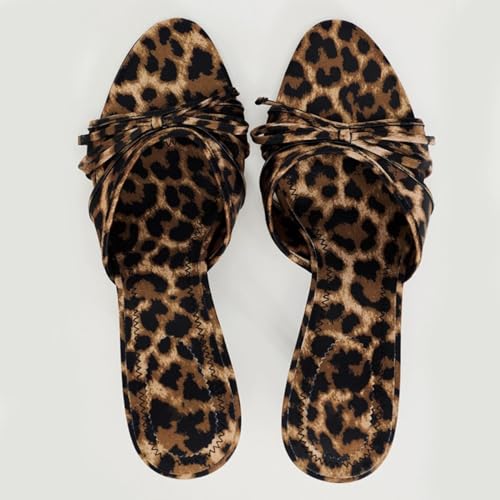 Image of UFEDO Womens Kitten Heels Bow Mesh Sandals Round Open Toe Slip On Low Slide Heeled Sandals