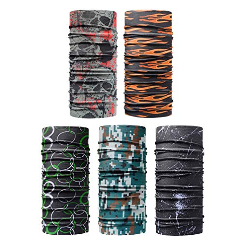 BESPORTBLE, 5 peças, polaina de pescoço, capa de rosto, cachecol, bandana, balaclava para cabeça, pa