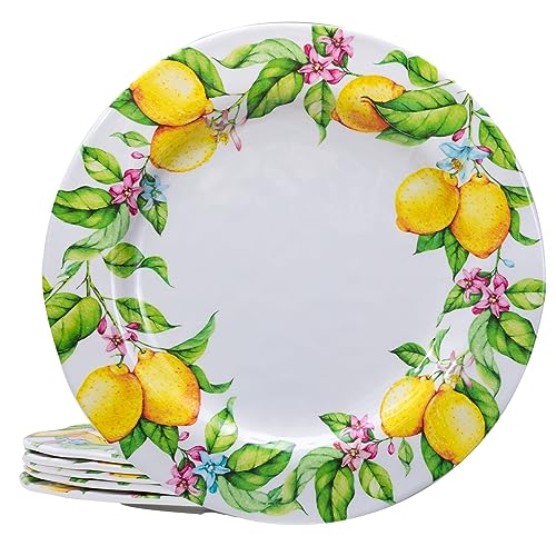 LEHAHA 6-Piece Lemon Melamine Plate Set