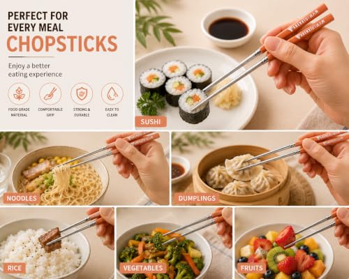Image of Stainless Steel Cutlery Set, 3-Piece | Spoon, Fork, Chopsticks