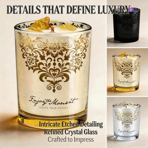 Luxury Soy Candle Gift Set for Women – 3 Pack 7oz Crystal Glass Aromatherapy Candles, 120H Total Burn Time, Soy & Beeswax Blend with Wick Trimmer & Snuffer Lid, Spa & Relaxation Scents - Image 5