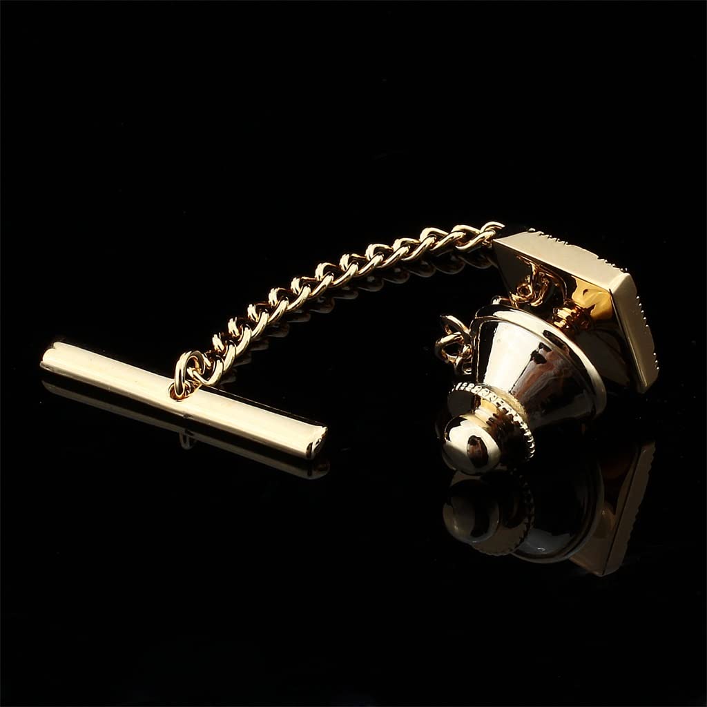 Modische Krawattennadeln aus Metall, Goldener Herrenschmuck, Krawattennadeln mit Kettenverschlüssen, dekorative Accessoires (B, Einheitsgröße)