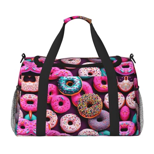 Sac de sport noir One Size imprimé beignet bagage sous le siège