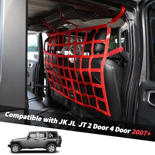 Rede de carga do banco traseiro para animais de estimação compatível com Jeep Wrangler JK JL Gladiat