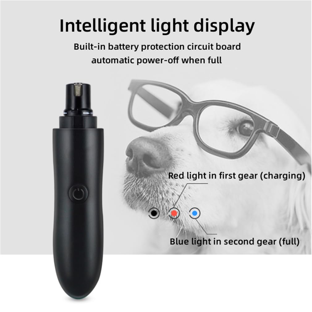 Cortaúñas eléctrico para perros y gatos, amoladora de uñas silenciosa, cóncava y convexa, cabezal de molienda doble, para perros grandes, medianos, gatos, cuidado de uñas de animales pequeños