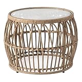 Afuera Living Wicker/Rattan Round Outdoor Coffee Table in Natural