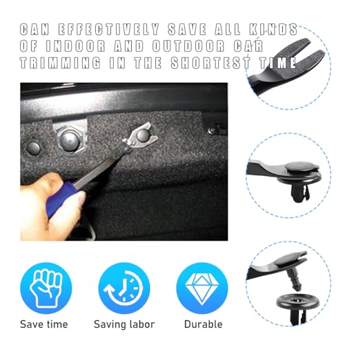 Image of Ohleats 5PCS Auto Trim Removal Tool Kit, No Scratch Plastic Pry Tool Kit for Car Panel Audio Dashboard Dismantle, Automotive Interior Trim Molding Fastener Remover, Car Accessories (Blue)