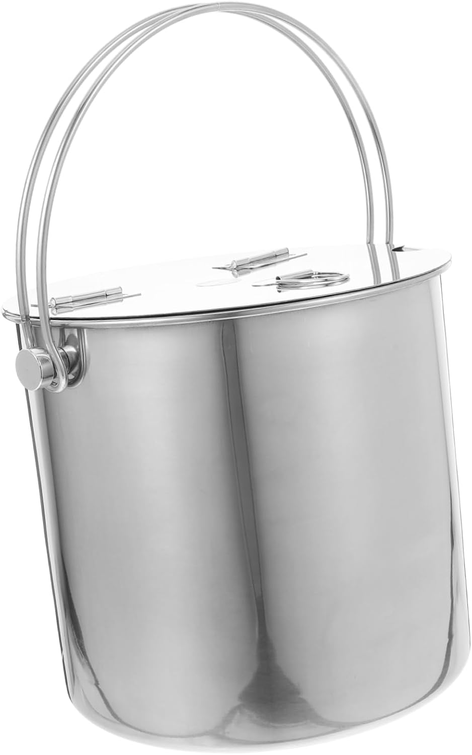 SOLUSTRE Stainless Steel Ice Storage Bucket Wine Ice Storage Drink Bucket Lid and Tongs