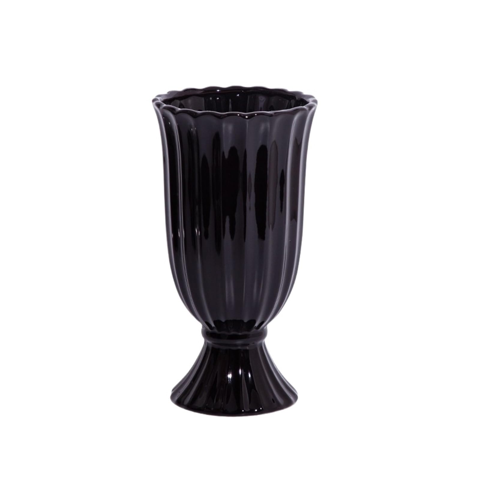 Samlng Black Flower Holder Classic Flower Vase Ceramic Treegular For Home Tabletop For Centerpiece