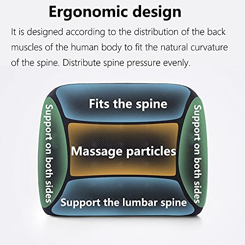 Bluesalt Back Cushion Massage Particles Design Memory Foam Lumbar Support Pillow With Adjustable Strap Effective Back Pain Relief Posture Improved For Office Chair, Car (Pink) #TOP1