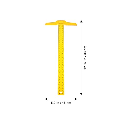 Miniatura 4 de EXCEART 2 piezas de plástico pequeño en T cuadrado para dibujar manualidades, regla cuadrada en T transparente, regla cuadrada T para manualidades,