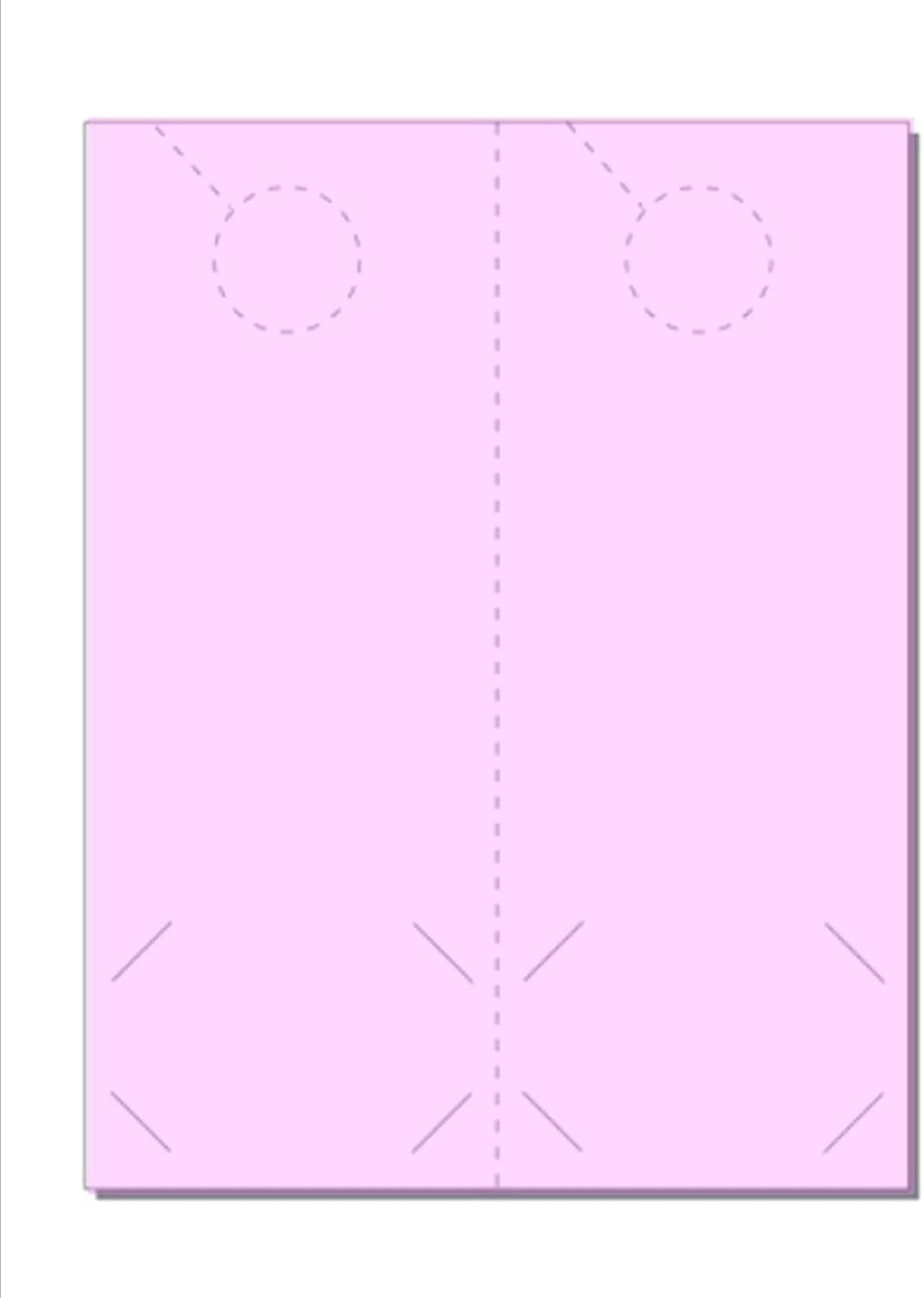 Door Hangers for Business Cards, Print-Ready, 4.25" x 11", 2-UP on 8.5" x 11" Pink 67-lb Vellum, with 1.5" Holes - 250 Sheets