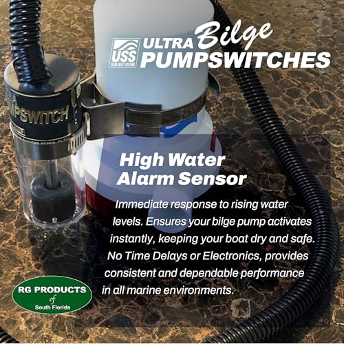 ULTRA Bilge Pumpswitch Mini Float UPS-06, High Water Level Sensitivity Sensor, Reliable Automatic Pump Switch Activation for Boats and Yachts, Durable Construction, 12 Volt - Mini