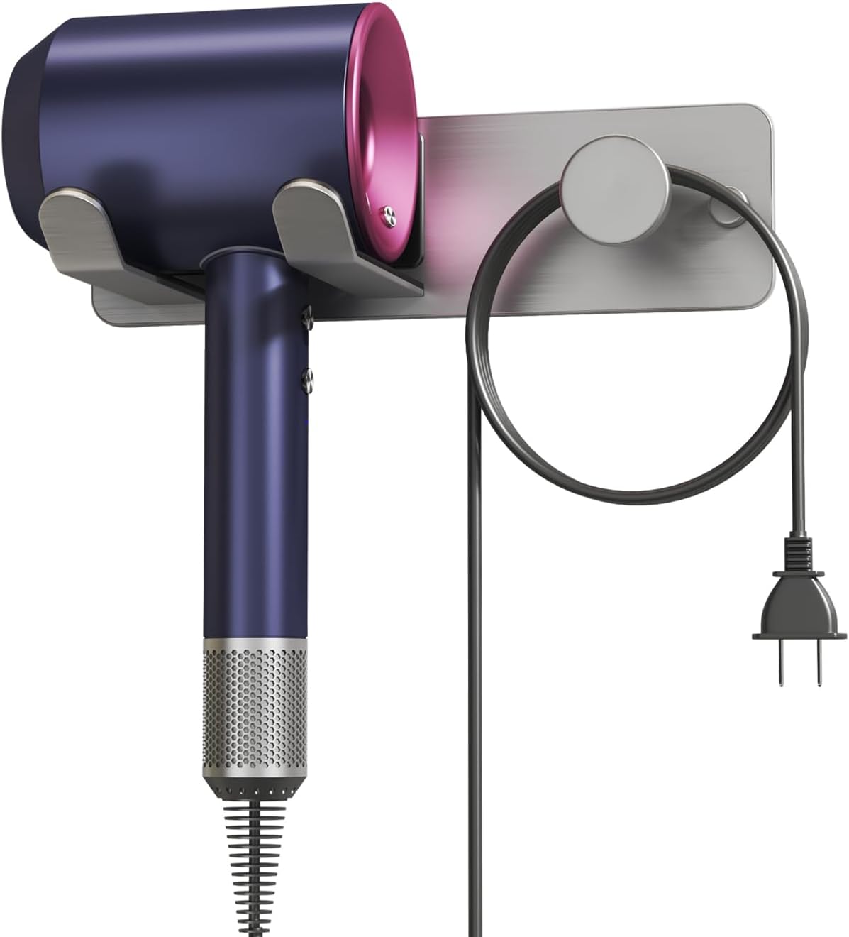 WOJIUBUXIN Hair Dryer Holder Wall Mount Brushed Nickel Hair