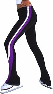 ANSNOW Figure Skating Pants Children and Adults, Waterproof Two-Color Wide Color Bar Skating Leggings Plus Pants