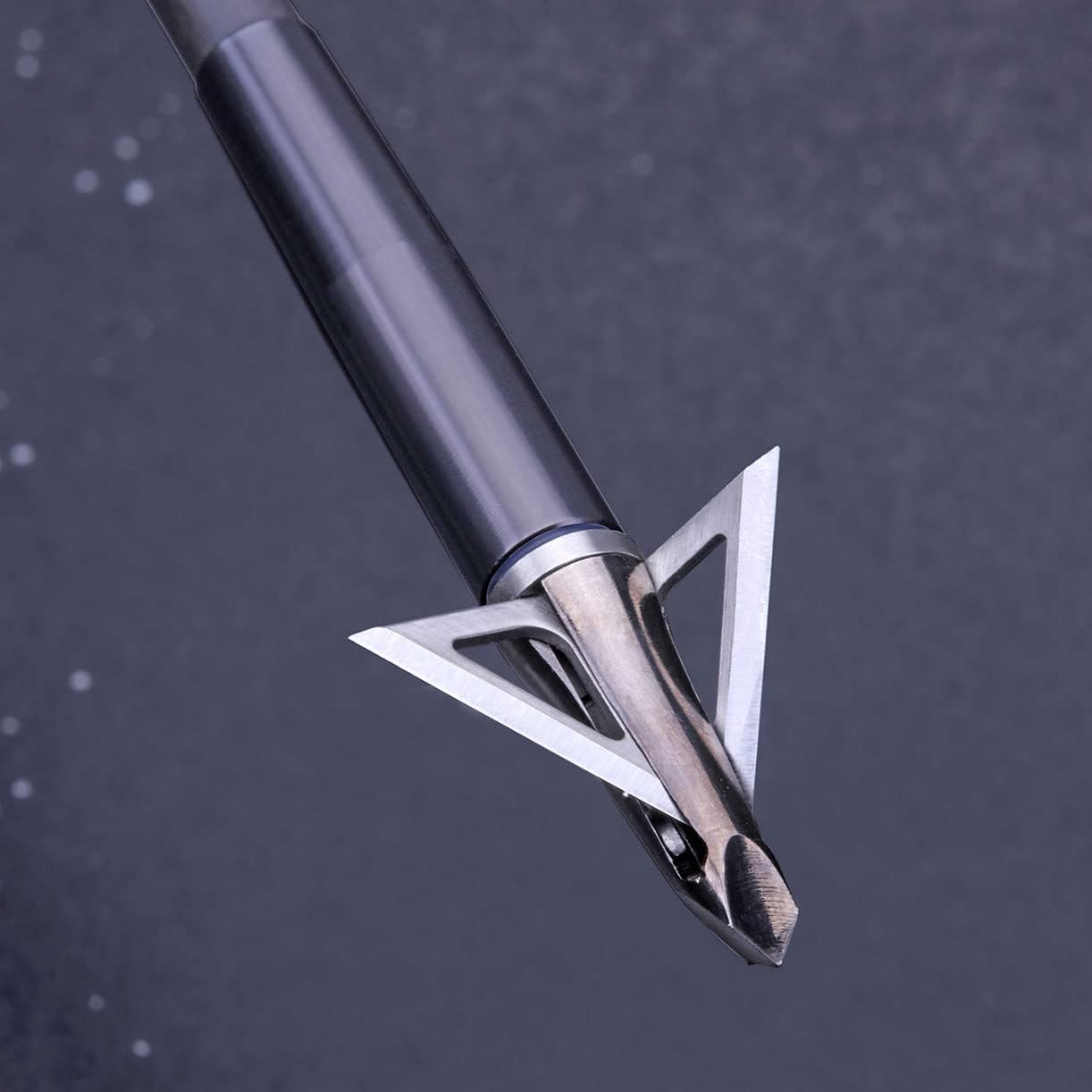 DEEPOWER 4-Pack Broadheads 100 Grain 3 Fixed Blade Broadheads 1 ',1+1/4' Inch Cut Diameter Carbon Steel Ferrule Arrow Broadhead for Crossbows and Compound Bow