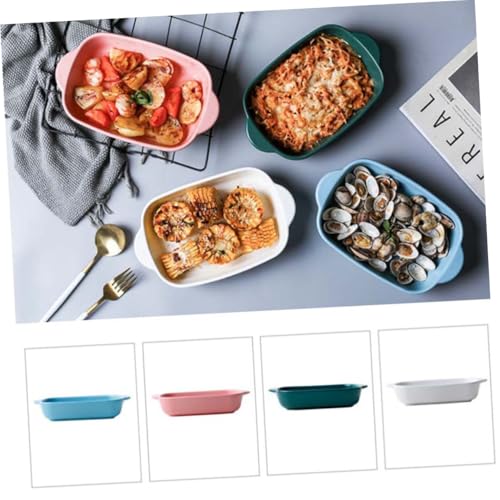 Plat de cuisson céramique verte plat à gratin four micro-ondes avec poignées
