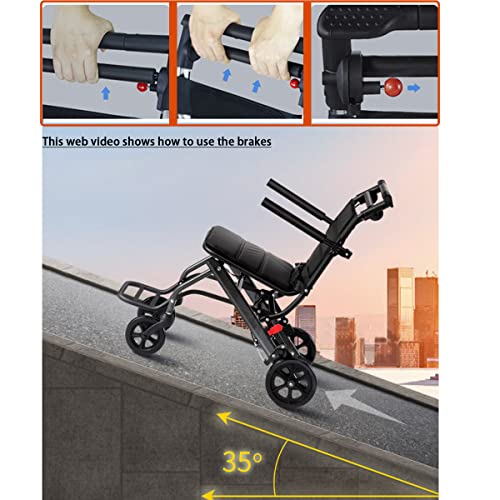 Maisue Ultralight Transport Wheelchair - Portable Folding Stand Up Wheelchair With Handbrake - Senior Airplane Travel Wheelchair (Included Bag) #TOP3