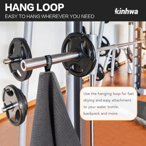 KinHwa Microfibre Gym Towels for Men Women Super Absorbent Sport Fitness Towels Fast Drying Towel for Yoga Camping Travel Hiking 3 Pack 40cm X80cm Grey - Image 6