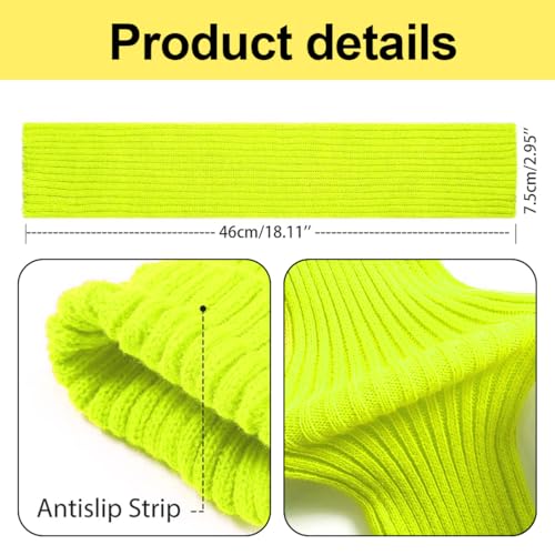 INGJIA Fischnetz Handschuhe,Elastische Neon Beinstulpen und Netzhandschuhe Set 80er Jahre Kostüm Zubehör(Gelb)