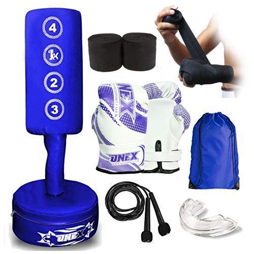 Kids Freestanding Punching Bag, Adjustable Standing Boxing Bag with Stable Fillable Base, Reflex Punch Bag for Home Fitness, Boxing Training & Active Play — image 1