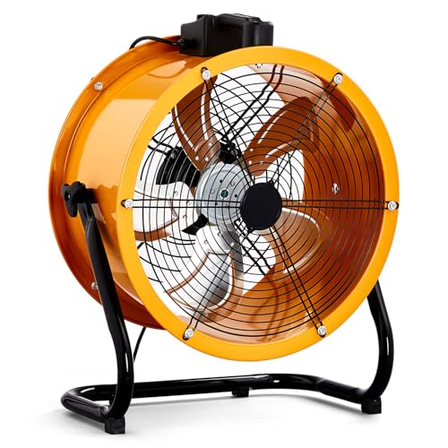 Winado 16" High-velocity Drum Air Circulator Fan, 3100 CFM Large Airflow Turbo Shop Floor Fan with Aluminum Blades, 360-degree Pivoting Head For Garage, Workshop, Commercial, Patio