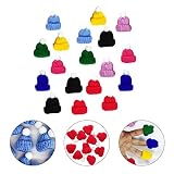 SaditY 40pcs Mini Beanie Small Santa Hats for Dolls Wine Bottle Toppers Miniature Winter Cap Craft Hats Mini Christmas Tree Ornaments Wool Yarn Knitting Wool Cell Phone Cutlery Rack Child