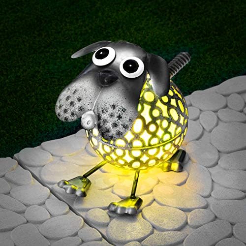 GloBrite Colour Changing LED Garden Metal Scroll Solar Light - Ornament Decoration Patio Light (Dog)