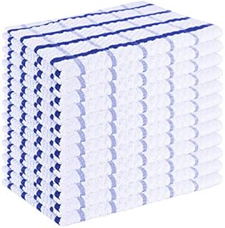 A & B TRADERS Kitchen Towels 100% Cotton Tea Towels Packs of 6 or 12 Super Absorbent Bar Towel Large Size (50 x 70 cm) (Grey, 6)
