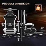 Homall Gaming Chair with Massage & Footrest, Ergonomic Computer Office Chair, High-Back Racing Style Reclining Chair with Adjustable Lumbar Support, Breathable Tech Fabric for Adults (Black) - Image 3