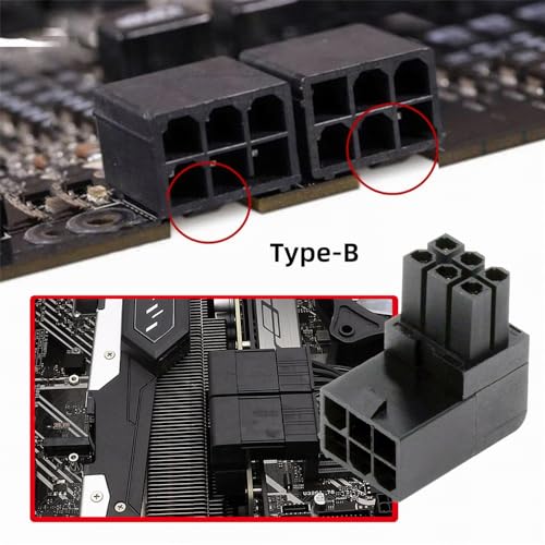 Adaptador de conector ATX 6Pin macho a hembra ángulo 90° x2 miniatura 6