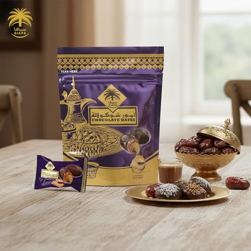 Image of Siafa Choco Dates - Lotus Flavour | Caramelised Biscuit Filled Premium Dates | Gourmet Chocolate Dates - 100g