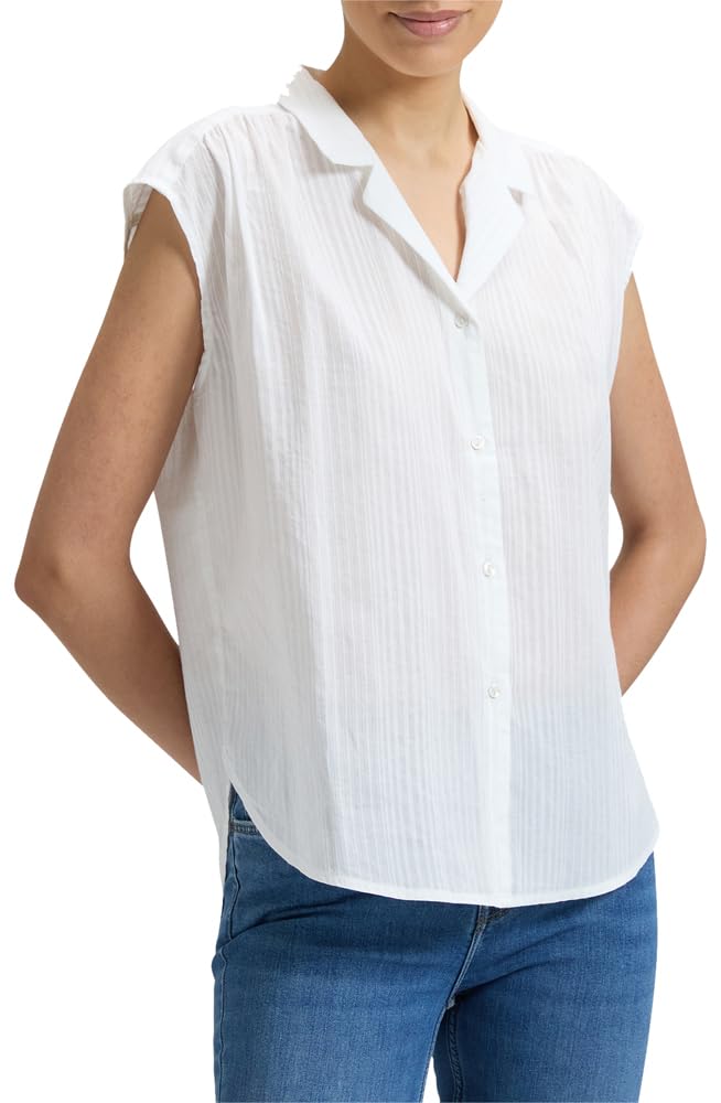 Lee - Bluse Damen - Relaxed Fit - Cap Sleeve Shirt - Strahlend Weiß