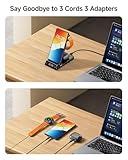 Charging Station for Samsung S25/Watch 8/8 Classic, 3 in 1 Wireless Charger for Samsung S25 Ultra/S25+/S24/S23/Fold 6, Galaxy Watch Ultra 2025/7/6/5/4/3, Galaxy Buds, SwanScout 703S (No Adapter) - Image 4