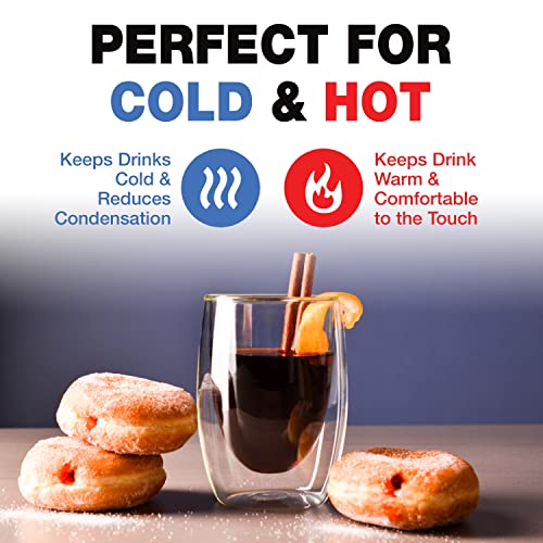 Eparé Stemless Wine Glasses - 13 Oz Set Of 2 Double-Walled Hand Blown No Stem Wine Glasses - Stemless Red & White Clear Wine Glass Tumblers For Wedding #TOP1