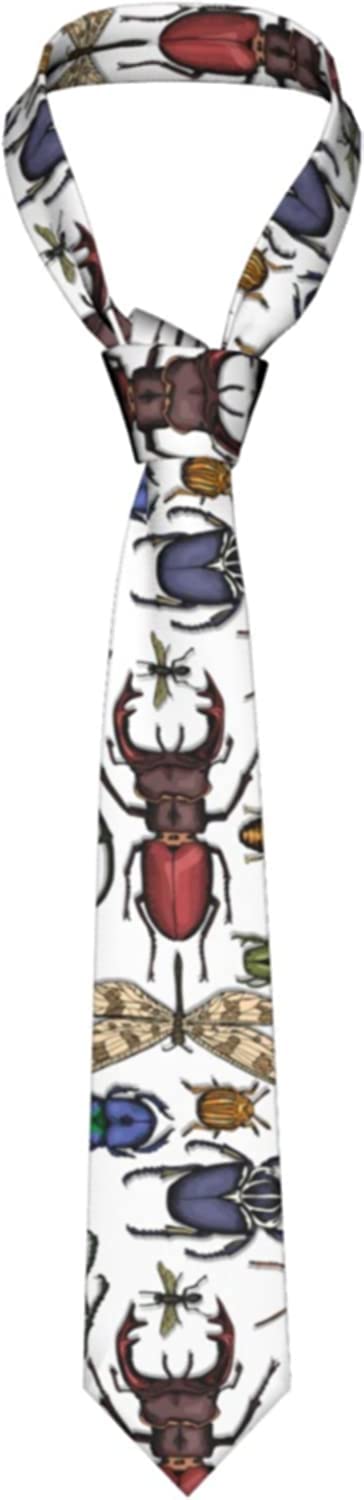 Segur Unisex As Pic Bright Insects Men's Necktie Novelty Silk Tie For Daily Work Party