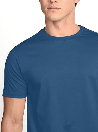 untouched Organic Supima Cotton Crew Neck T-Shirt, Breathable Men Cool Crew Neck Casual Basic Tee Shirt Undershirt