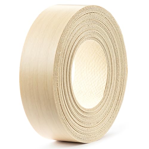 cyclingcolors 1x Kantenumleimer Holzfurnier mit Schmelzkleber 21 mm x 5 m Dicke 0,50 mm verschiedenen Dekoren Melaminkanten Band Aufbügelbare Möbelkanten-Band Melaminkanten, Königsahorn