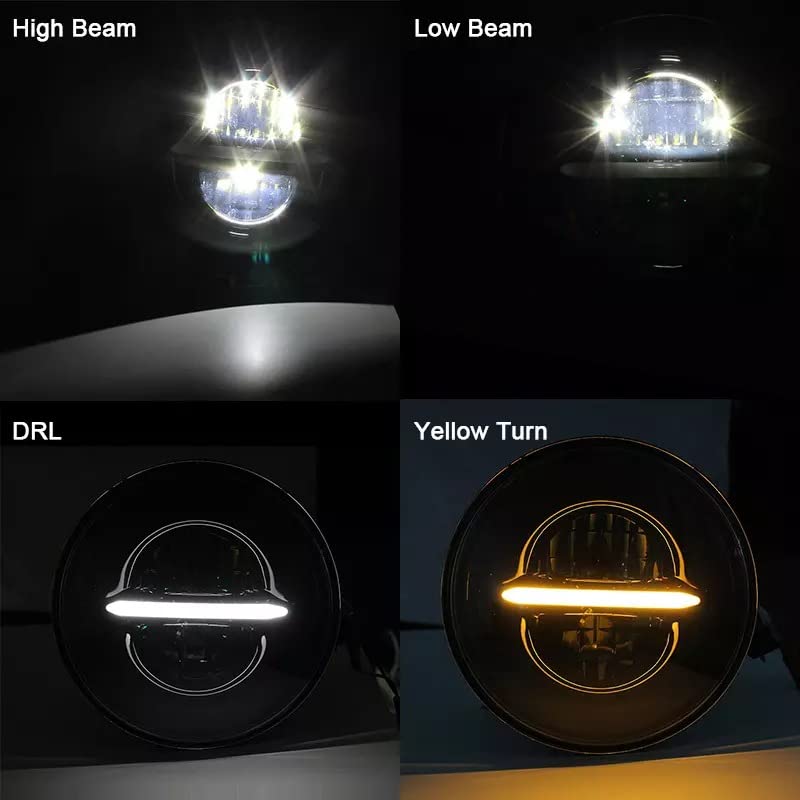 Image of Daymaker Minus 7 inch LED Headlight | 110W CREE | High /Low + DRL Beam LED Headlight, 6 Months Warranty Compatible With Royal Enfield, Thar, Gypsy (Original)