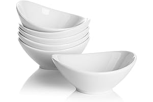 Teocera Porcelain Small Oval Bowls, Dessert Bowls Set - 6 Ounce for...