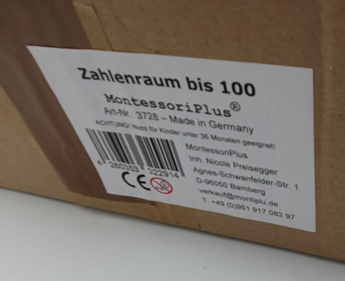 Montessori-Material Zahlenraum bis 100 | inkl. Rechenstäbchen, 100 Aufgabenkarten, mit Selbstkontrolle