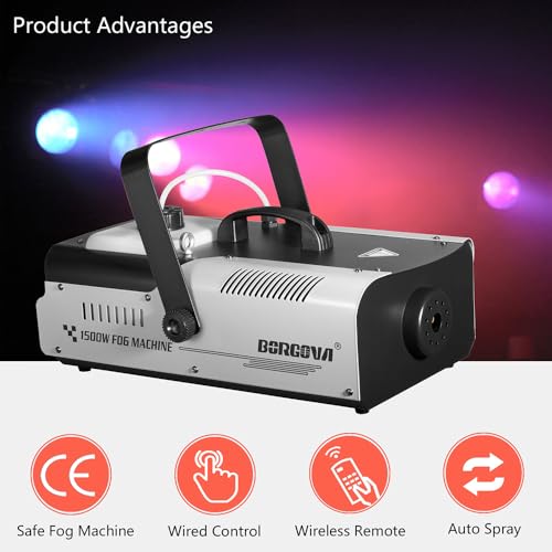 Fog Machine 1500W with Wireless Remote & Wired Control – Professional High Output Smoke Machine for Stage, Halloween, Parties, Concerts, Theatre