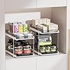 Delamu 2-Tier Multi-Purpose Bathroom Under Sink Organizers and Storage, Stackable Kitchen Pantry Organization, Pull Out Medicine Cabinet Organizer with Movable Dividers, Grey, 2 Pack #3