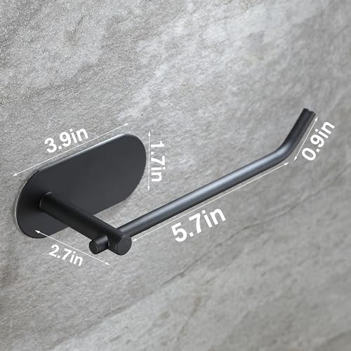 Image of SUNTECH Hand Towel Holder,2 Packs Black Hand Towel Bar,6 3 /10 Inch Self Adhesive Hand Towel Rack /Towel Ring for Bathroom Kitchen