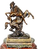 Lieferzeit 1-3 Tage Kunst & Ambiente - Große Centaurus Skulptur - Bronzefigur auf Marmor - signiert - Aibert - Griechische Mythologie Figur - Bronze Antike