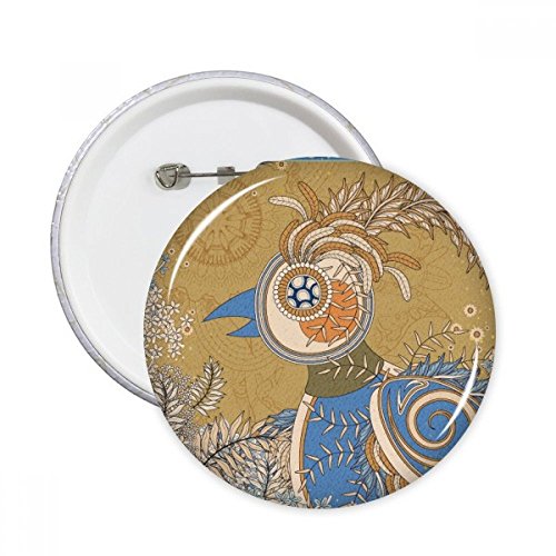Badge Ukiyo-e feuilles bouton rond idée cadeau originale pour amateurs d'art