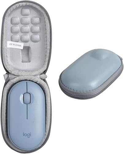 Vista 7 de Anleo Funda de viaje para Logitech Pebble M350 / Logitech Pebble Mouse 2 M350s Ratón inalámbrico portátil (rosa)